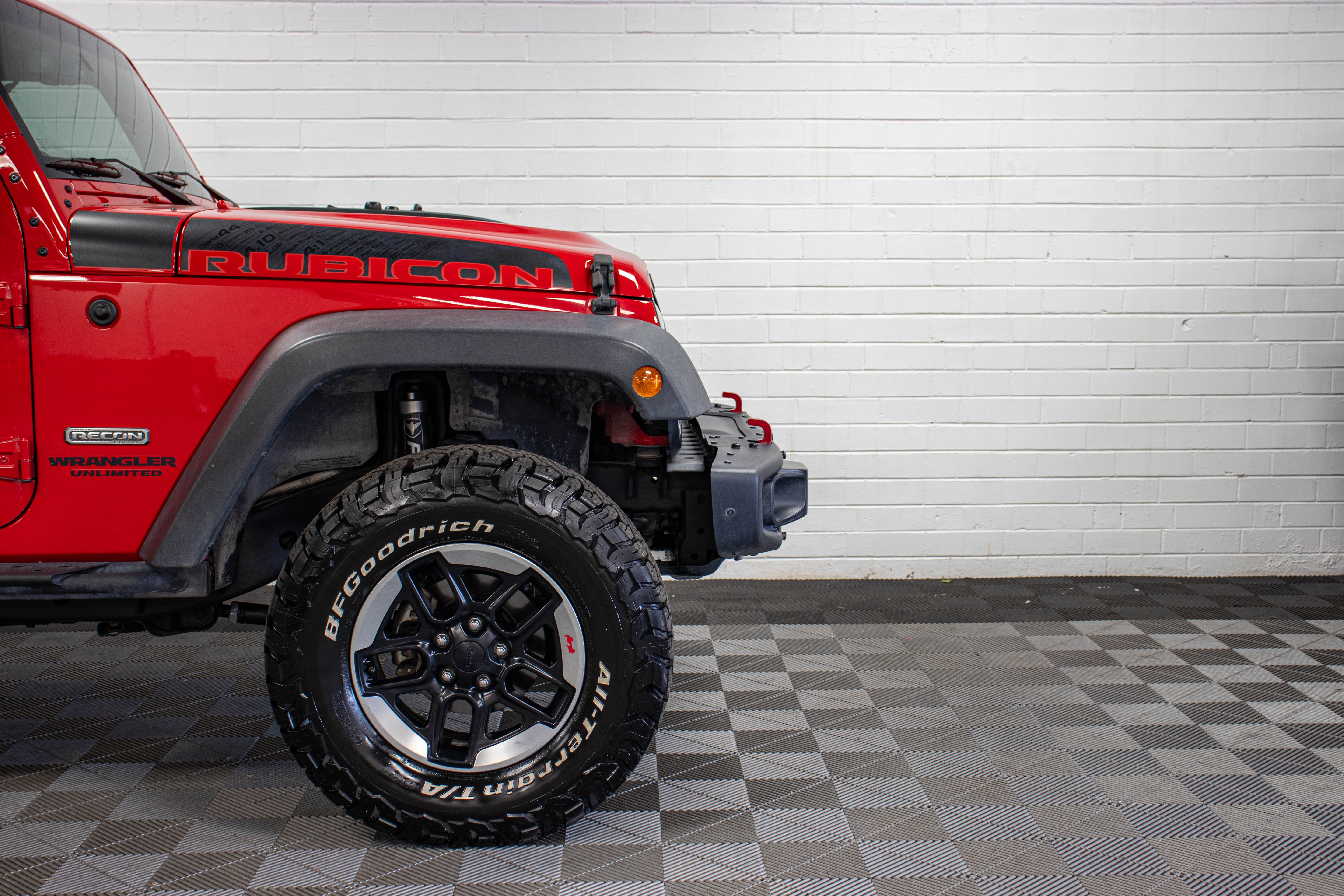 Pre-Owned 2017 Jeep Wrangler JK Unlimited Rubicon Recon Hard Top Firecracker Red, 52k Miles