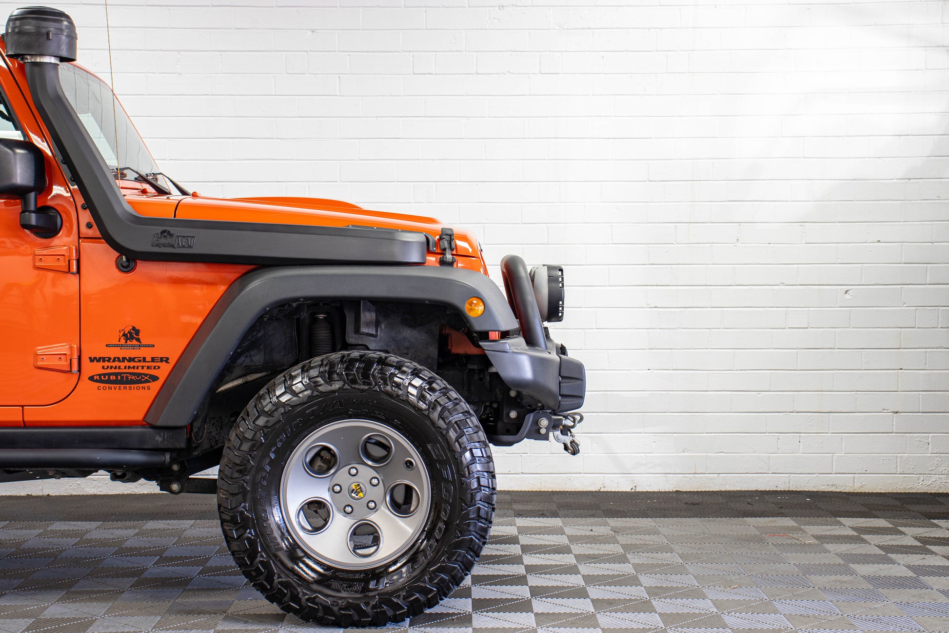 Pre-Owned 2015 Jeep Wrangler JK Unlimited Rubicon AEV JK350 Hard Top Sunset Orange, 53k Miles