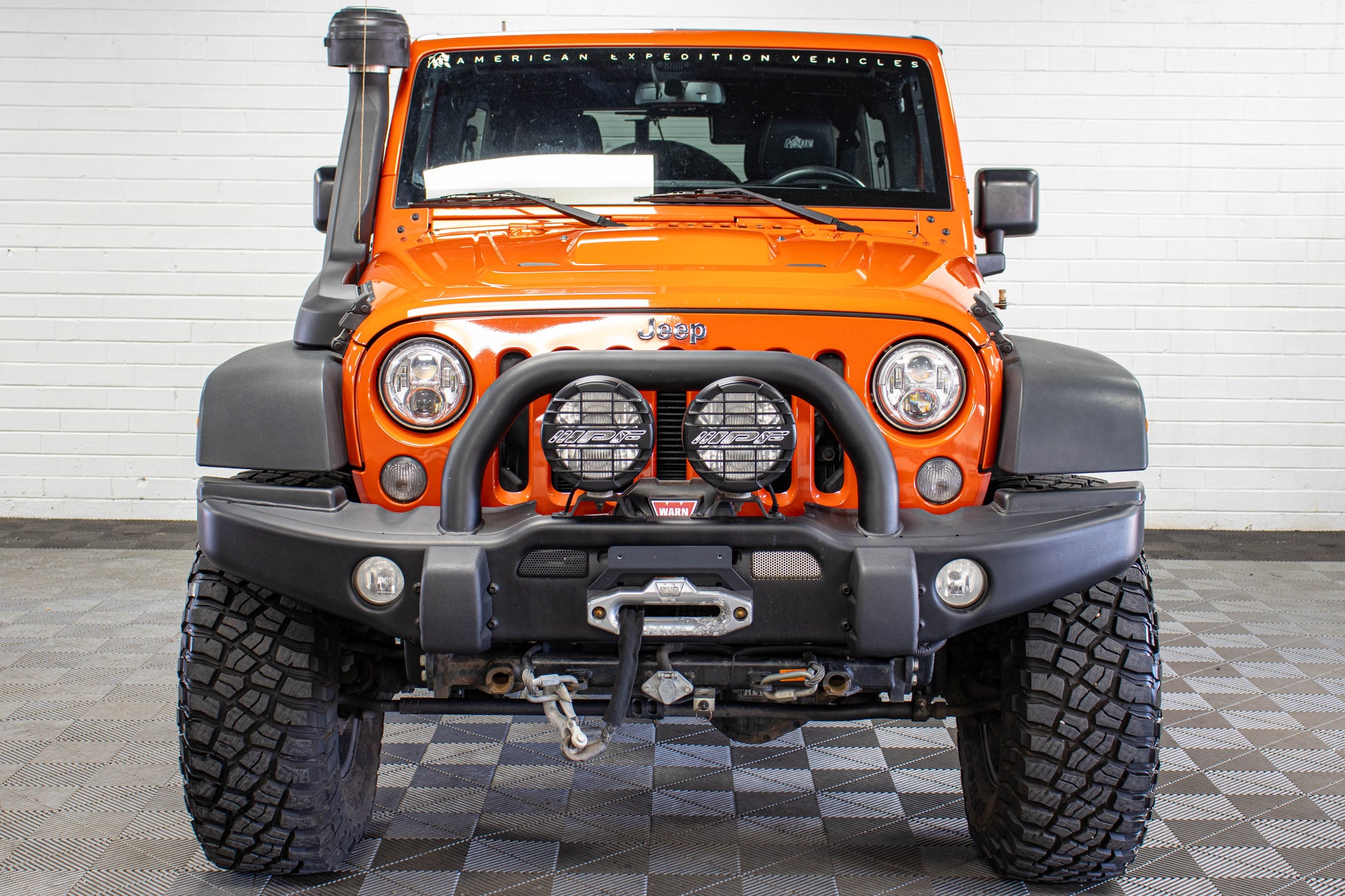 Pre-Owned 2015 Jeep Wrangler JK Unlimited Rubicon AEV JK350 Hard Top Sunset Orange, 53k Miles