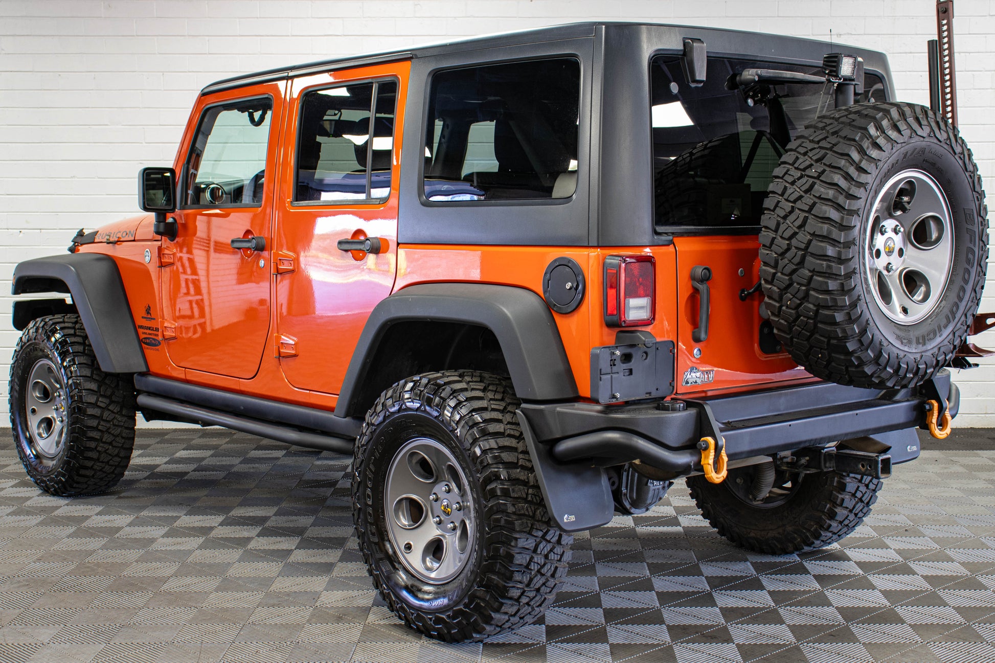Pre-Owned 2015 Jeep Wrangler JK Unlimited Rubicon AEV JK350 Hard Top Sunset Orange, 53k Miles