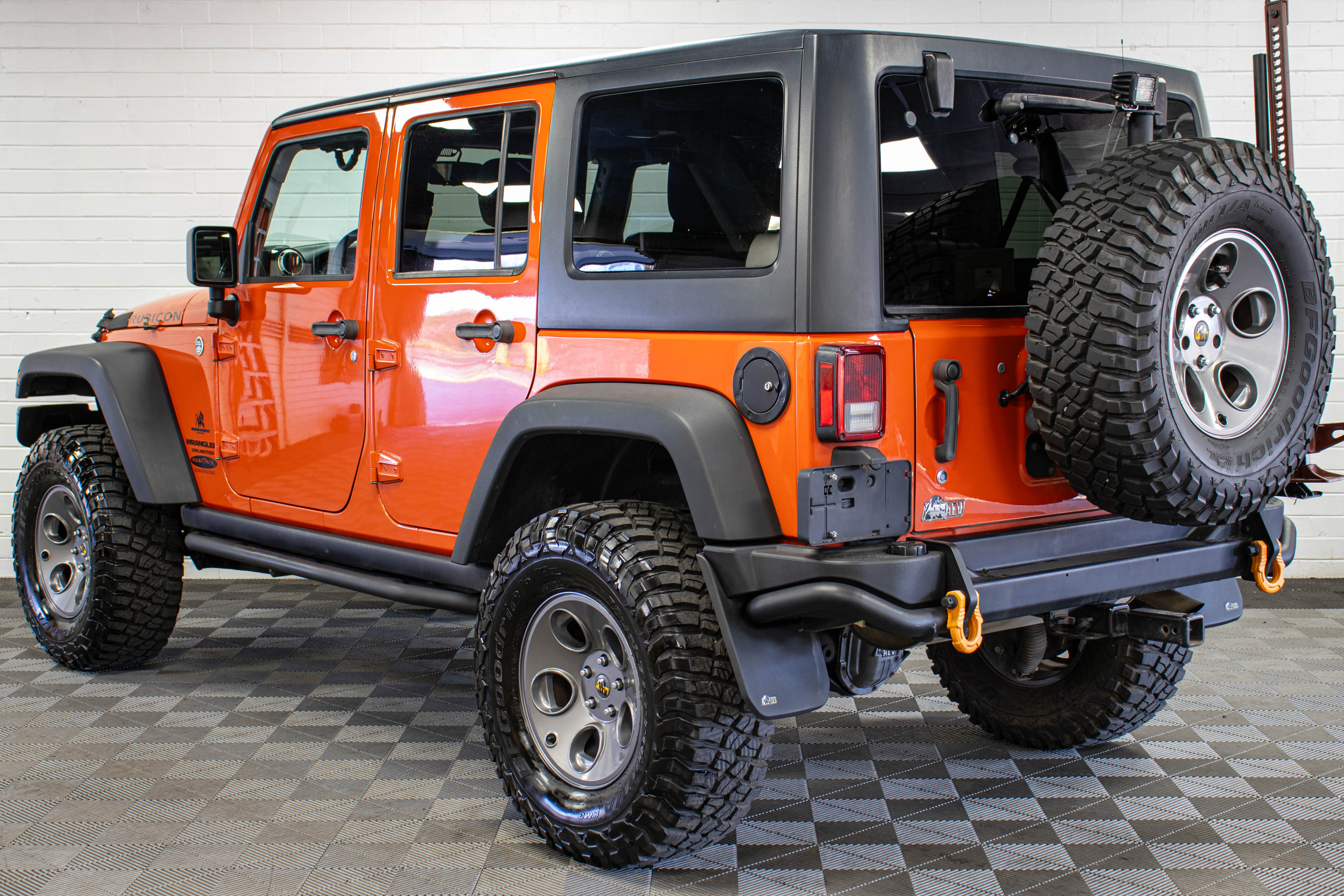 Pre-Owned 2015 Jeep Wrangler JK Unlimited Rubicon AEV JK350 Hard Top Sunset Orange, 53k Miles