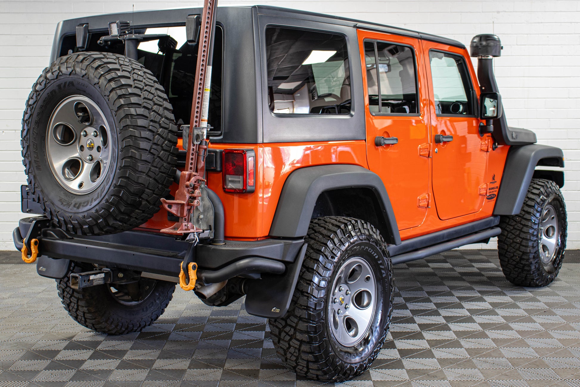 Pre-Owned 2015 Jeep Wrangler JK Unlimited Rubicon AEV JK350 Hard Top Sunset Orange, 53k Miles