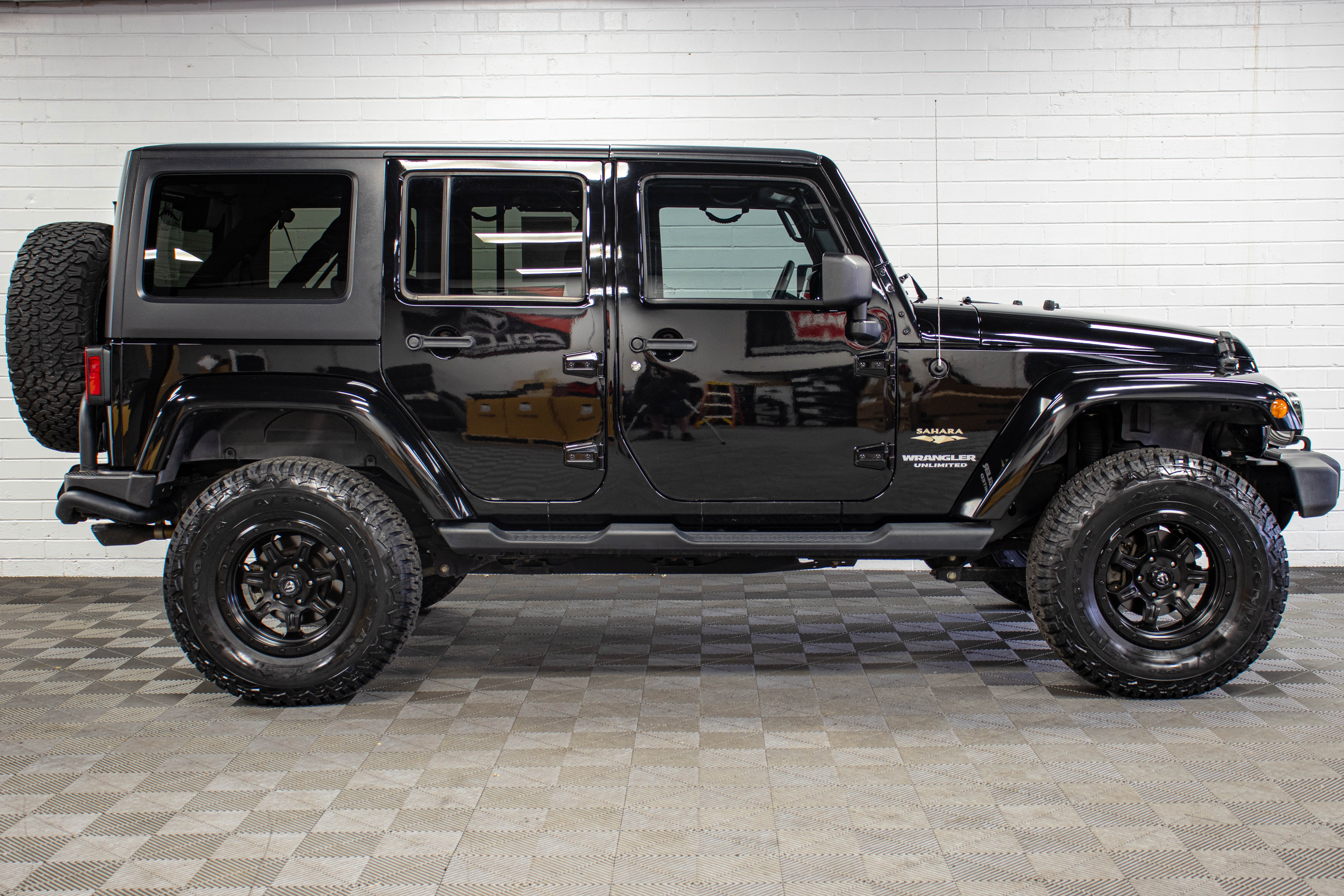 Pre-Owned 2013 Jeep Wrangler JK Unlimited Sahara Hard Top Black, 69k Miles