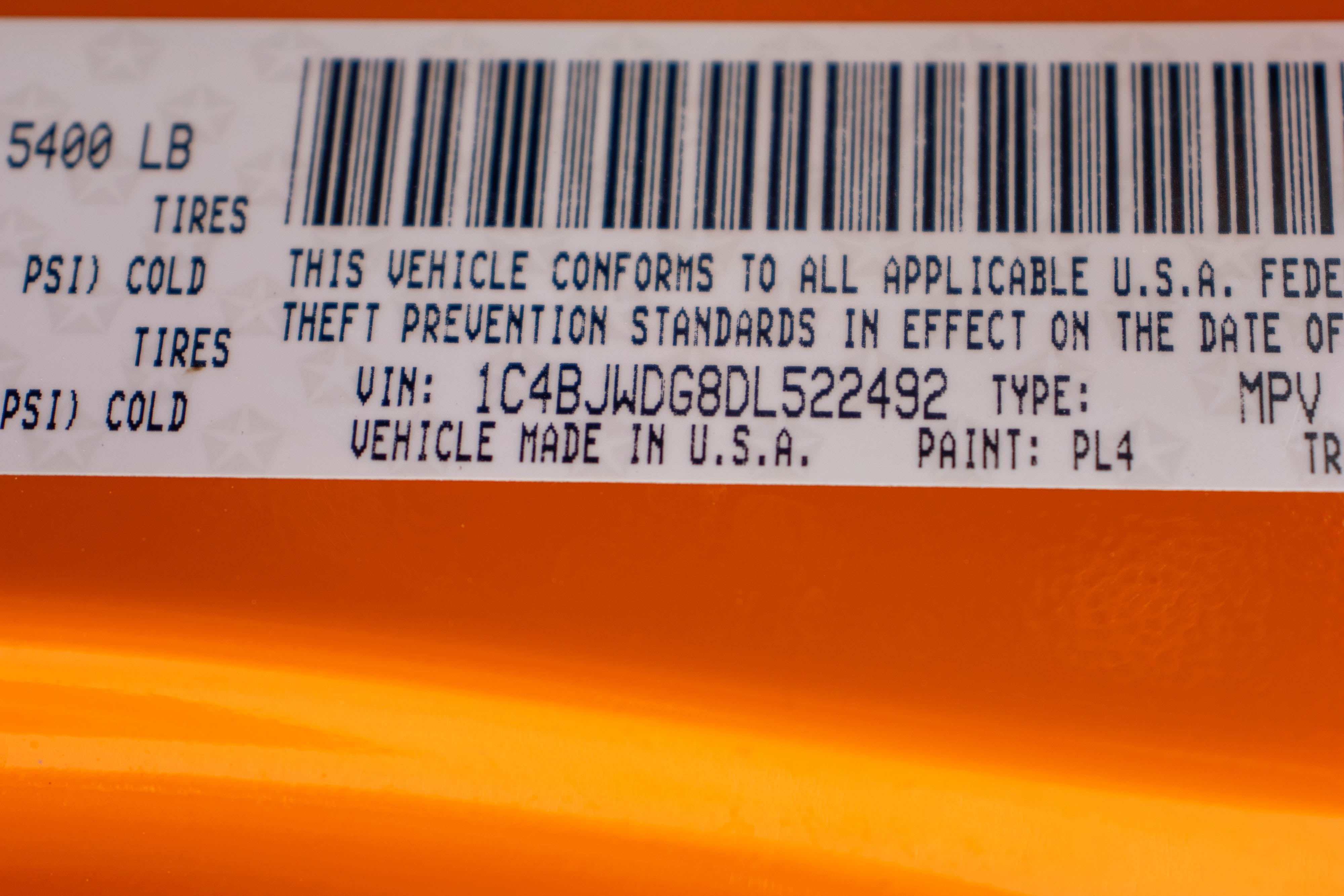 2013 Jeep Wrangler JKU HEMI Hard Top Orange Crush, 92k Miles