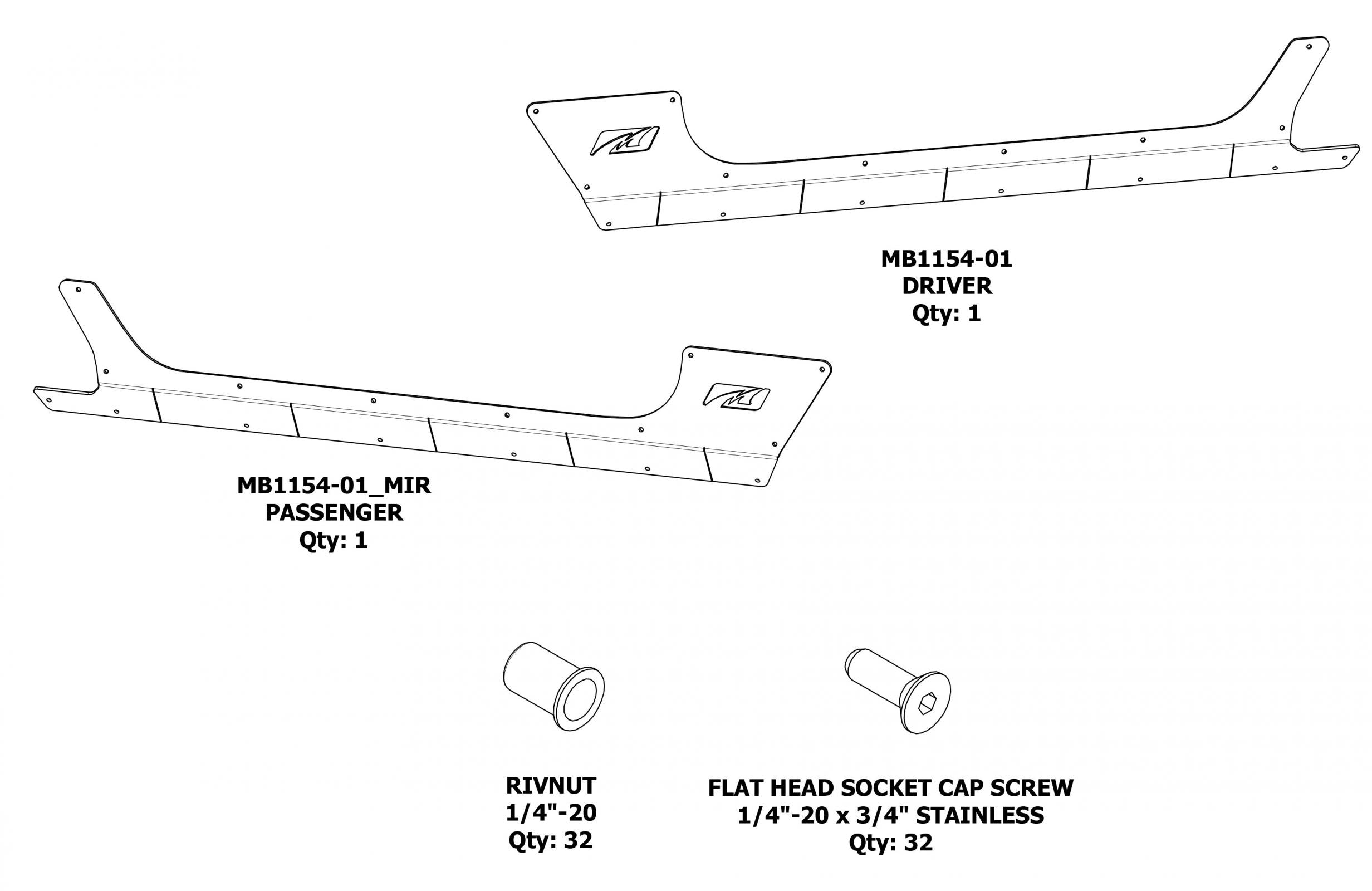 Jeep JL Rocker Armor for 18-Pres Wrangler JL 2 Door Motobilt