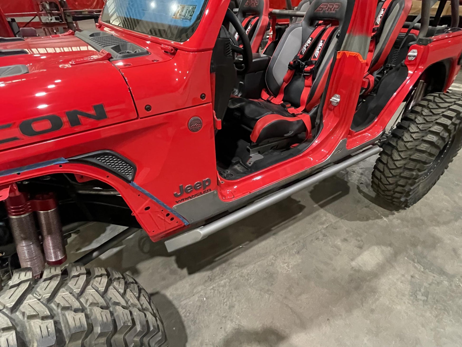 Frame Mounted Rocker Guards For 4 Door Jeep JL Bare Steel Motobilt