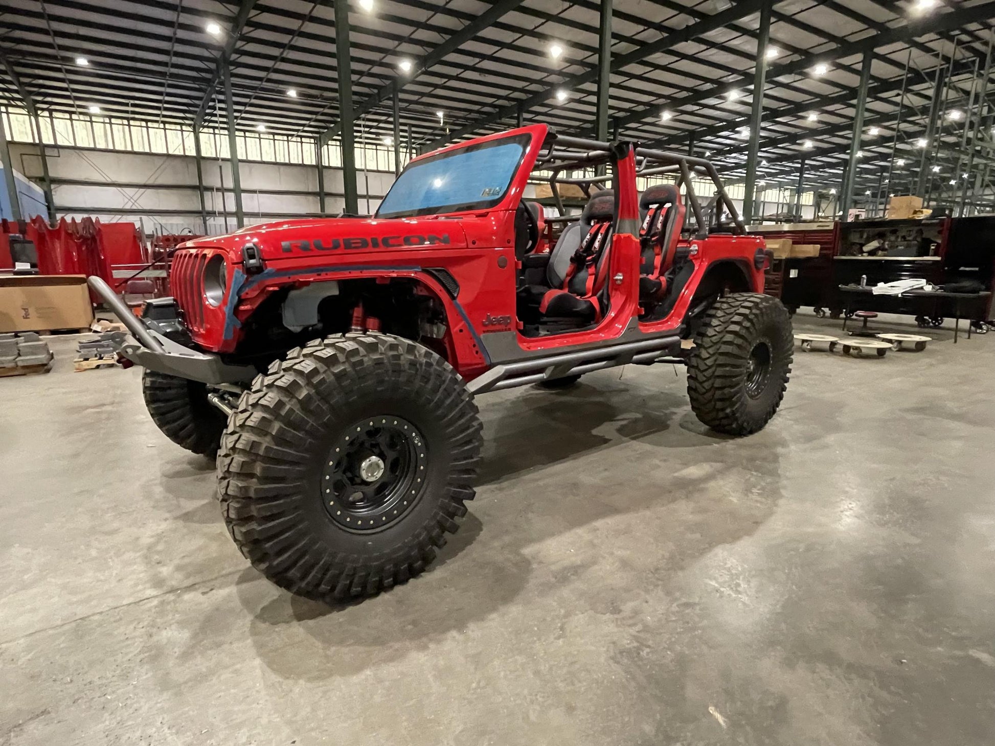 Frame Mounted Rocker Guards For 4 Door Jeep JL Bare Steel Motobilt