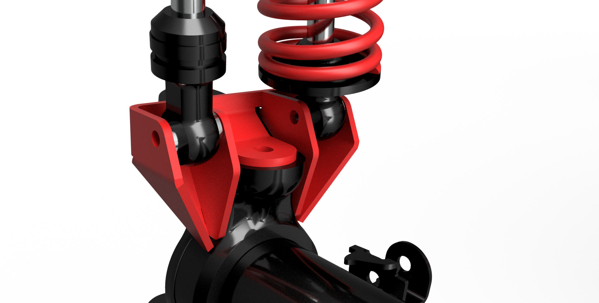 Dual Front Lower Shock Mounts SD60 Bare Steel Motobilt