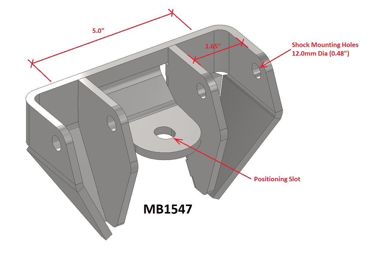 Dual Front Lower Shock Mounts SD60 Bare Steel Motobilt