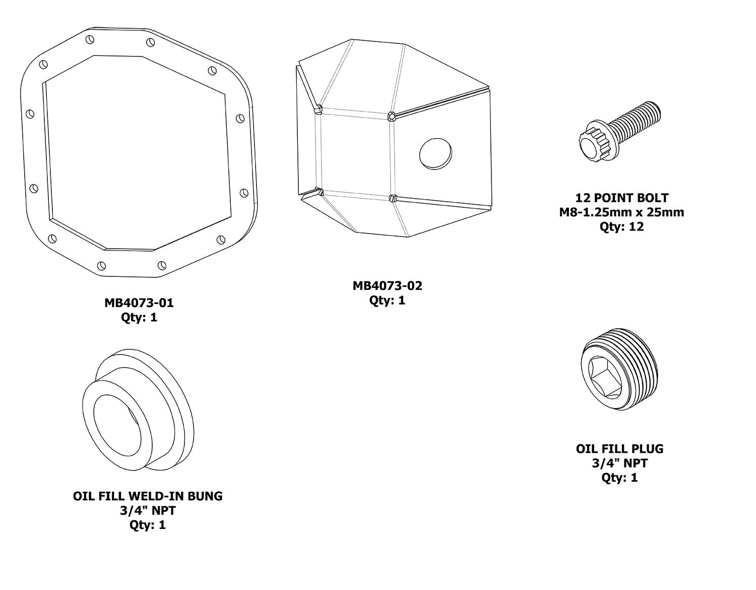 DIY Rubicon Rear DIFF Cover M220 for Jeep JL and JT Motobilt