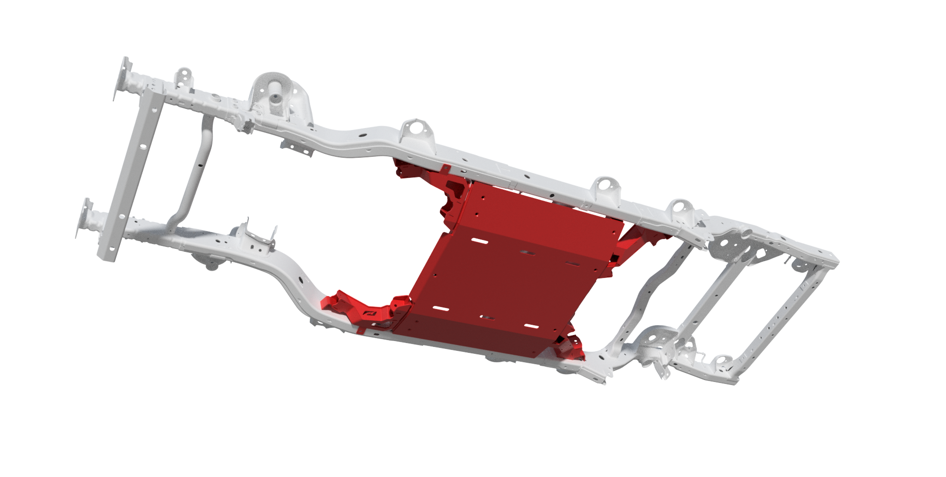4 Link Suspension Bracket Kit With Skid Plate For 07-11 Jeep JKU Bare Steel Motobilt