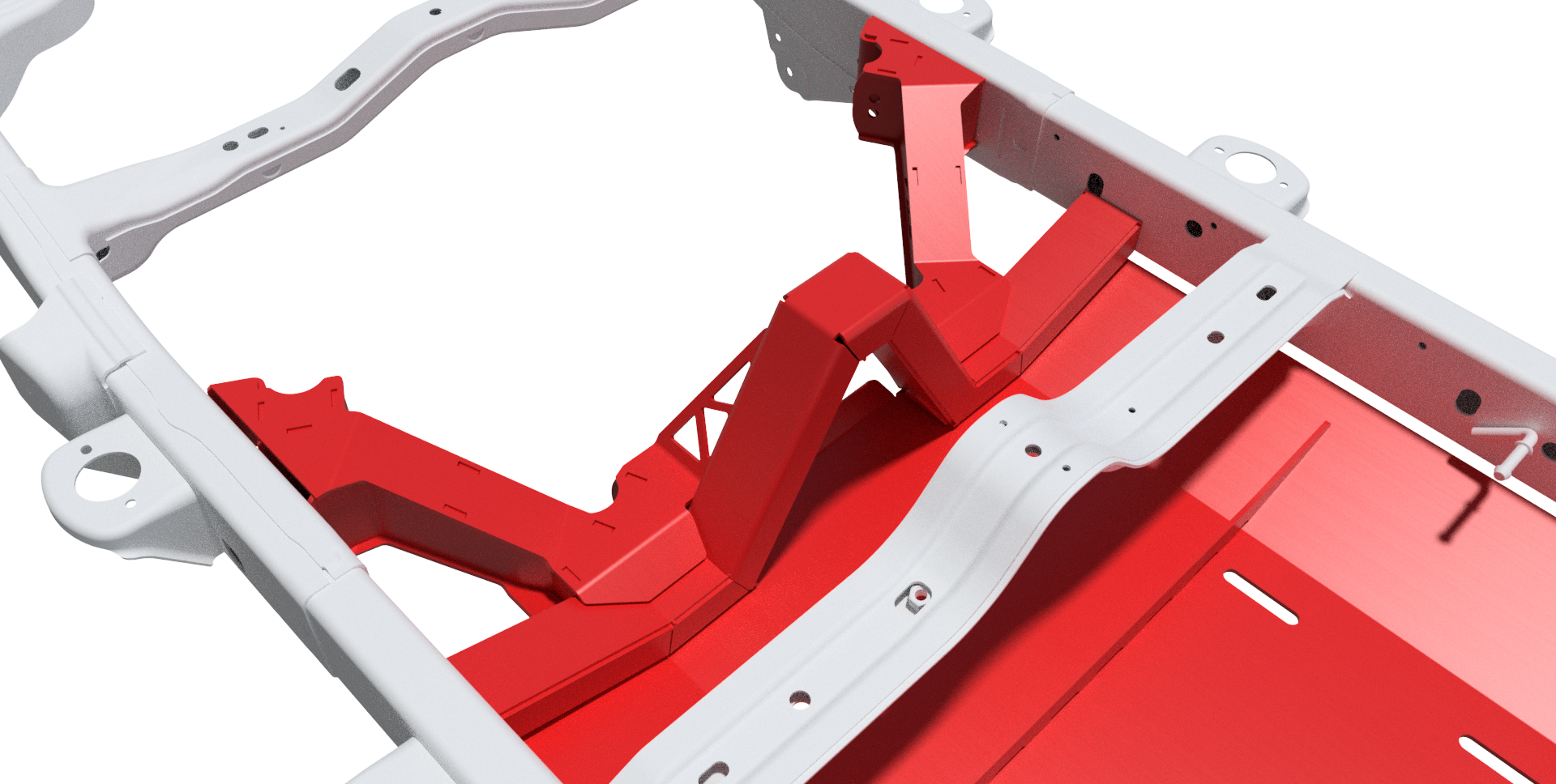 4 Link Suspension Bracket Kit With Skid Plate For 12-18 Jeep JKU Bare Steel Motobilt