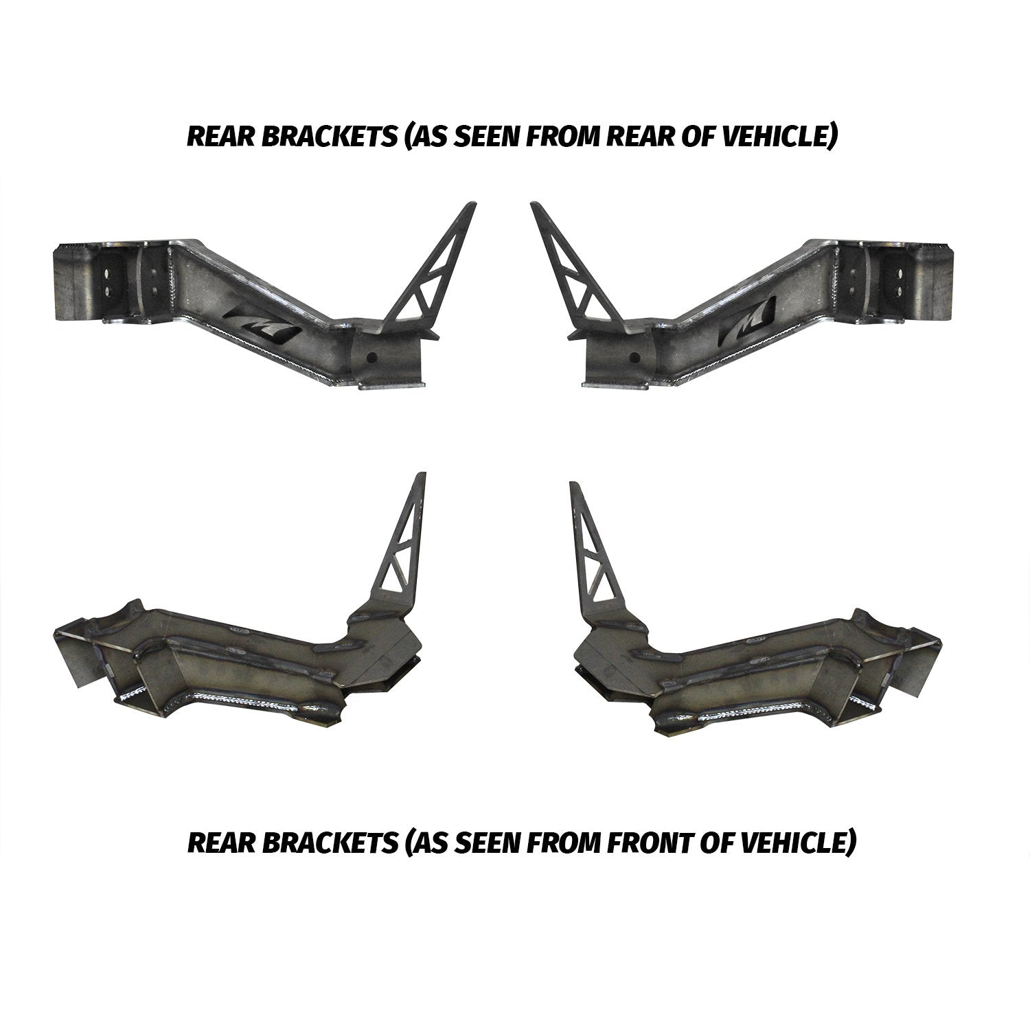 4 Link Rear Suspension Brackets With Crossmember For Jeep JKU Bare Steel Motobilt