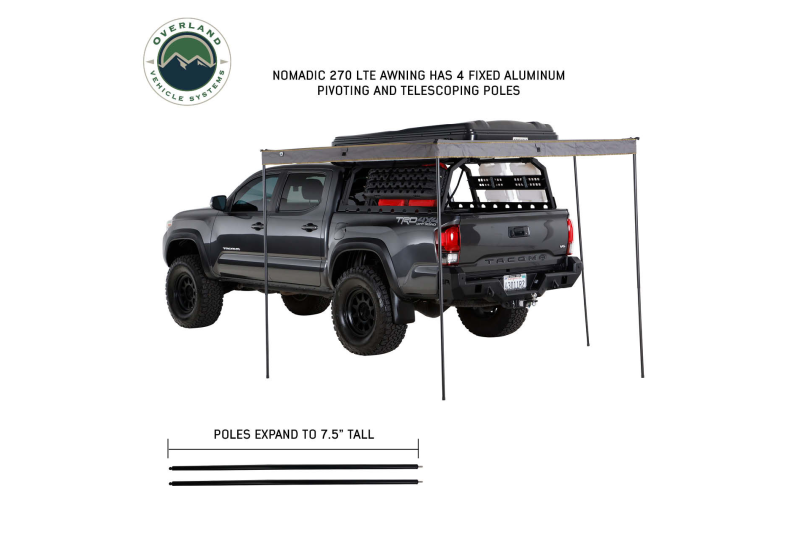 OVS HD Nomadic 270 LTE Awning - Driver, Grey/Green