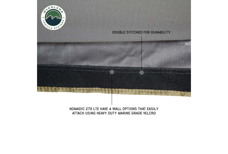 OVS HD Nomadic 270 LTE Awning - Driver, Grey/Green