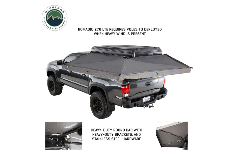 OVS HD Nomadic 270 LTE Awning - Driver, Grey/Green