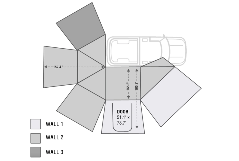 OVS HD Nomadic 270 Awning+Wall 1-3 - Pass, Grey/Green