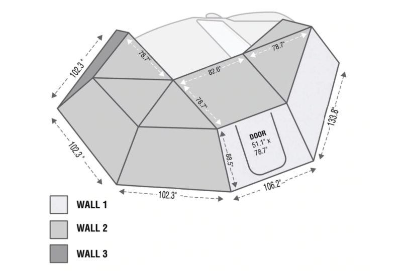 OVS HD Nomadic 270 Awning+Wall 1-3 - Pass, Grey/Green