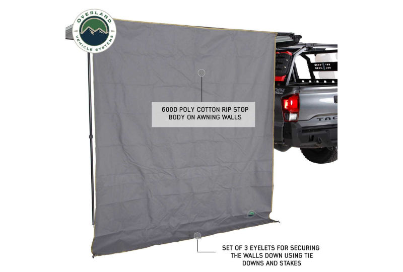 OVS Nomadic 2.0 Awning Front Wall 6.5' - Grey/Green, Bag