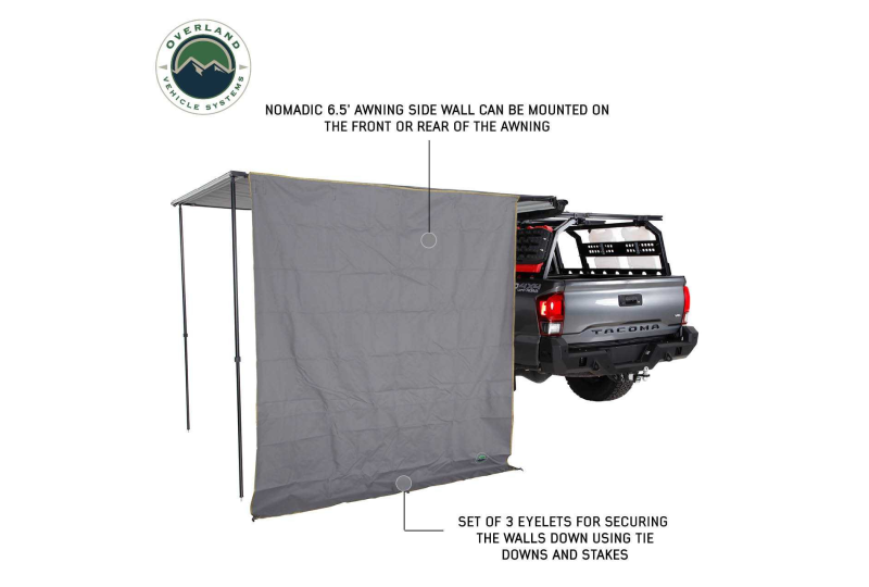 OVS Nomadic 2.0 Awning Front Wall 6.5' - Grey/Green, Bag