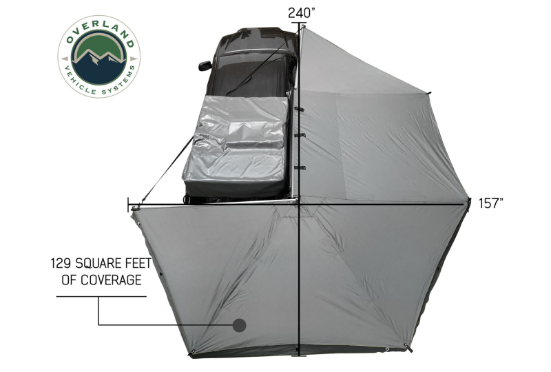 OVS HD Nomadic 270 Awning - Passenger, Grey/Green