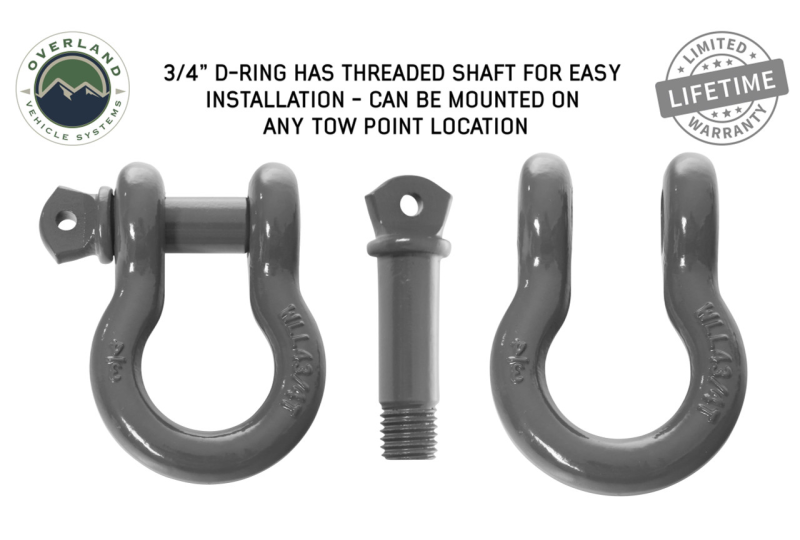 OVS Recovery Shackle 3/4" 4.75 Ton - Gray
