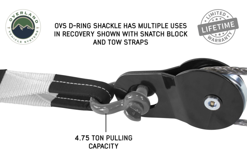 OVS Recovery Shackle 3/4" 4.75 Ton - Gray