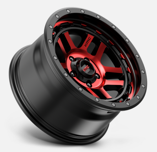 KMC-KM540 Recon, Black w/ Red Accent 17x9 -12mm