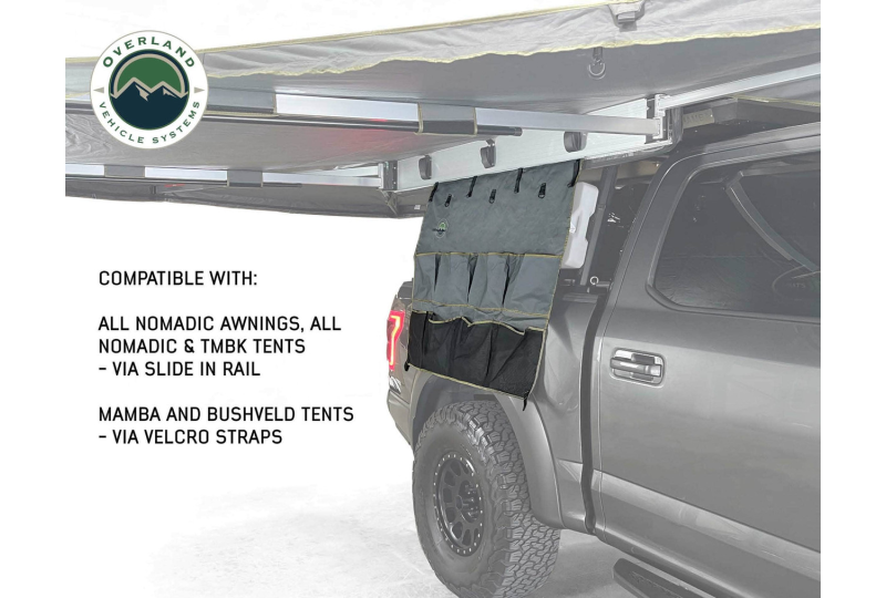 OVS HD Nomadic Awning Organizer - Grey/Green, with Bag