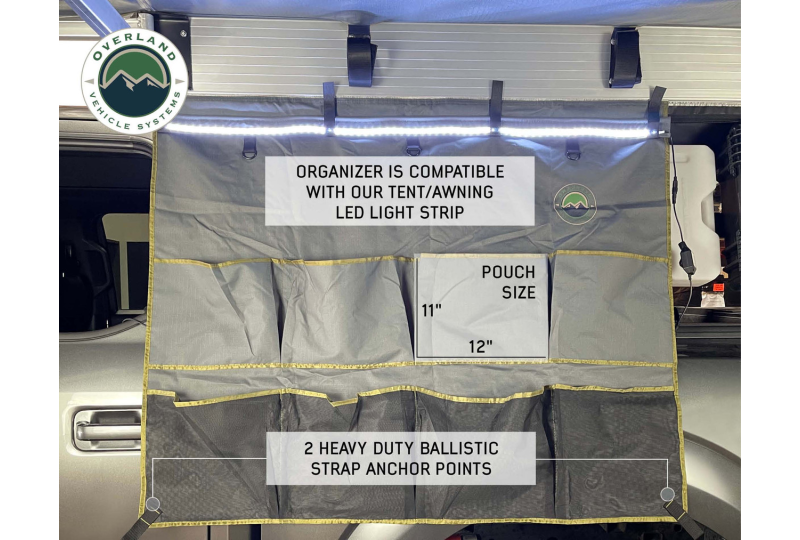 OVS HD Nomadic Awning Organizer - Grey/Green, with Bag