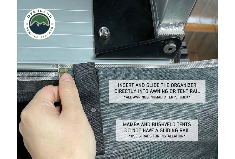 OVS HD Nomadic Awning Organizer - Grey/Green, with Bag