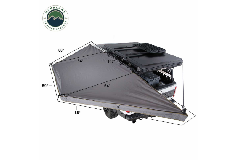 OVS Nomadic 180 LTE Awning - Grey/Green, Black Cover