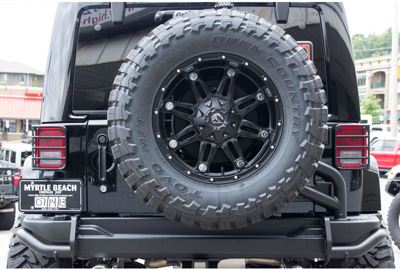 AEV Rear Bumper Tire Carrier Combo on Wrangler JK with 37 Inch Spare