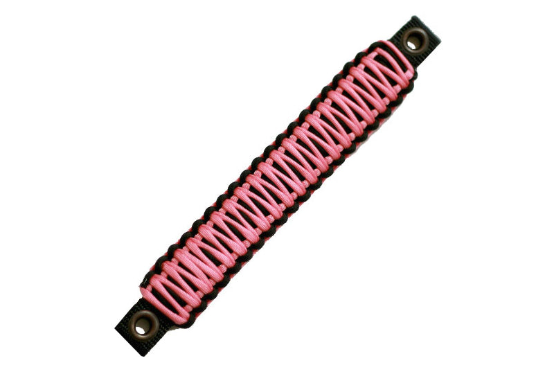 Bartact Paracord Rear Grab Handles Black/Baby Pink Rose (Pair)