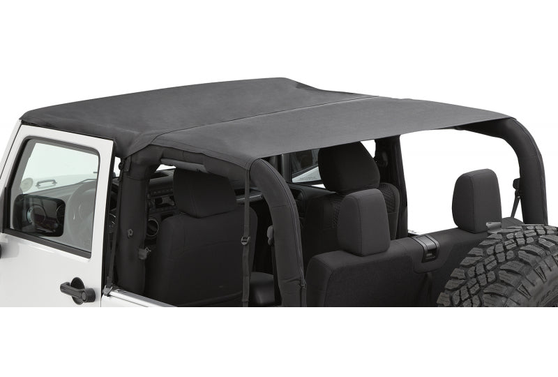 Jeep JK Soft Top Sun Cap Plus 07-18 Jeep Wrangler JK 2 Door Vinyl Black Diamond Pavement Ends By Bestop