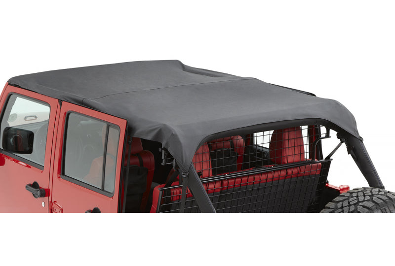 Jeep JK Soft Top Sun Cap Plus 07-18 Jeep Wrangler JK 4 Door Vinyl Black Diamond Pavement Ends By Bestop