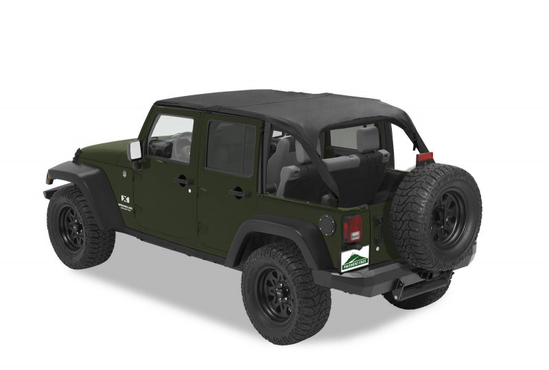 Bestop 41526-36 Jeep JK Soft Top Sun Cap Plus 07-18 Jeep Wrangler JK 4 Door Vinyl Khaki Diamond Pavement Ends