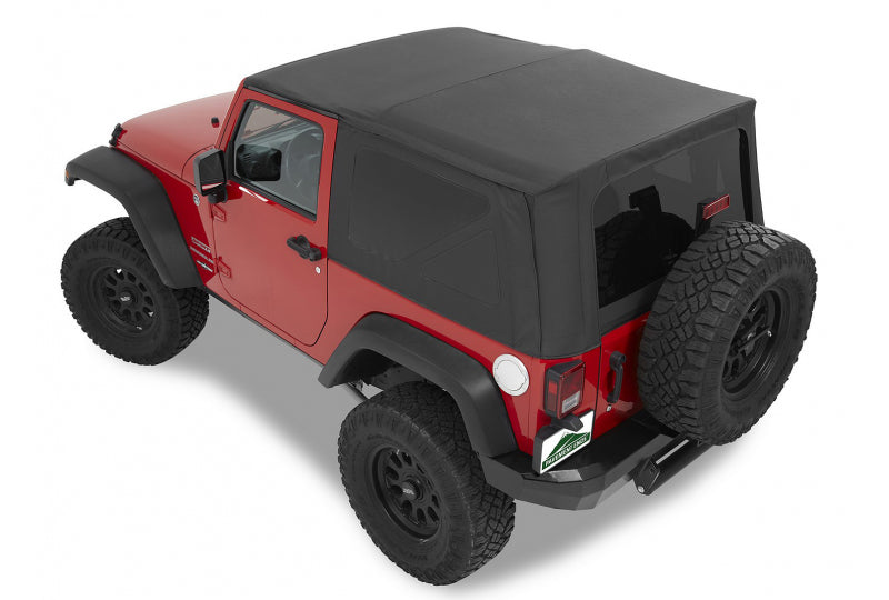 Bestop 51202-35 Jeep JK Replacement Soft Top Material Only Replay 07-09 Wrangler JK 2 Door W/Tinted Windows Vinyl Black Diamond Pavement Ends
