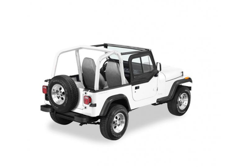 Bestop 51787-15 Jeep TJ Upper Door Sliders Factory Soft/All Soft Tops 97-06 Wrangler TJ/TJL Black Denim Pair