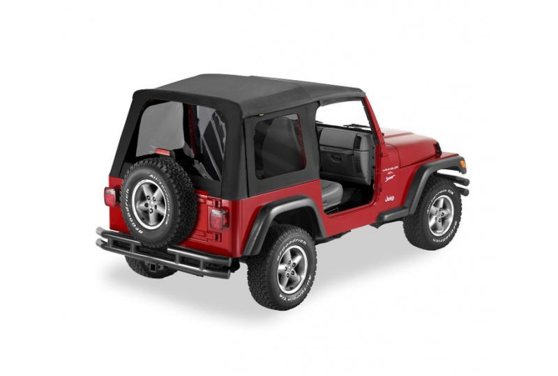 Bestop 55629-15 Jeep TJ Soft Top Supertop Classic Replacement Skins w/Tinted Windows 97-06 Jeep Wrangler TJ Black Denim Kit