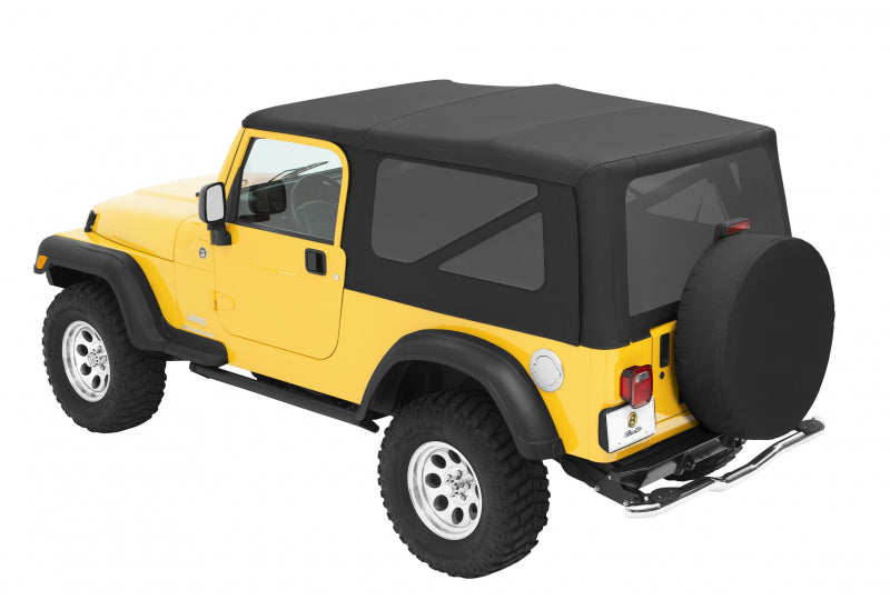 Bestop 79140-35 Jeep TJ Replace-A-Top Sailcloth For Full Steel Doors Tinted Windows 04-06 Wrangler Unlimited TJ Black Diamond Kit