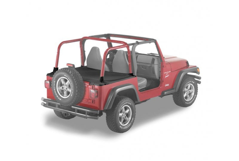 Jeep JK Duster Deck Cover w/Supertop Bow Folded Down 07-17 Jeep JK Wrangler Black Denim Bestop