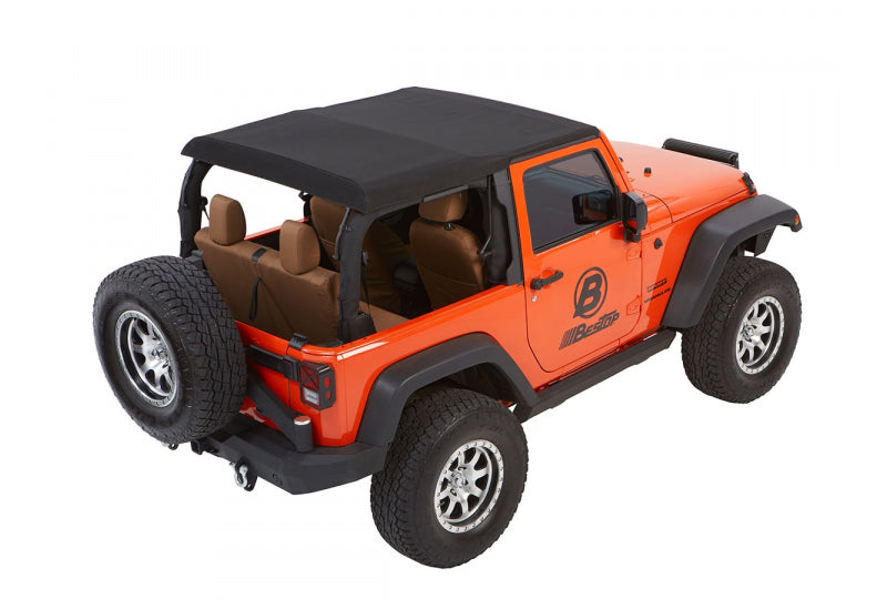 Bestop Trektop NX Glide for JK (2 Door); Black Diamond & Black Twill