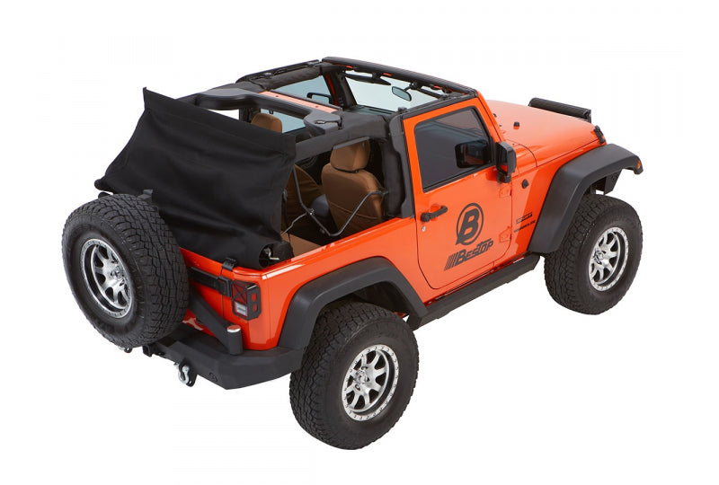 Bestop Trektop NX Glide for JK (2 Door); Black Diamond & Black Twill