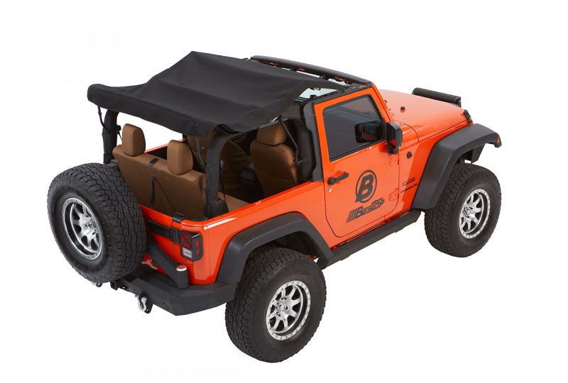 Bestop Trektop NX Glide for JK (2 Door); Black Diamond & Black Twill