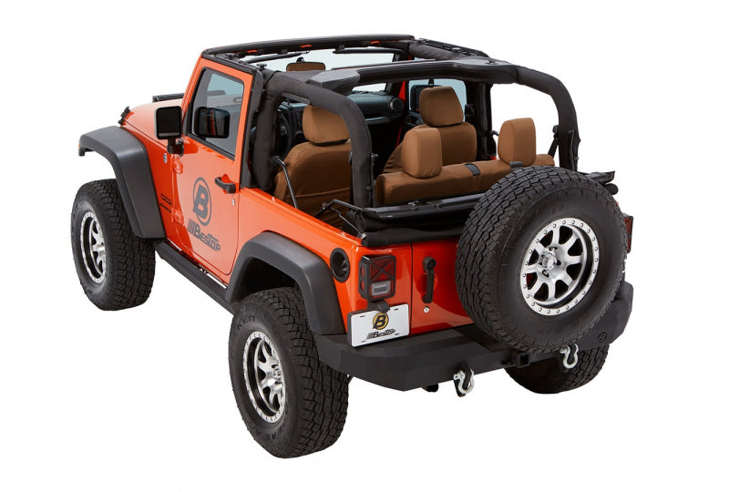 Bestop Trektop NX Glide for JK (2 Door); Black Diamond & Black Twill