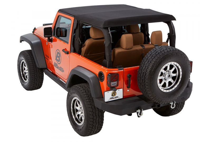Bestop Trektop NX Glide for JK (2 Door); Black Diamond & Black Twill