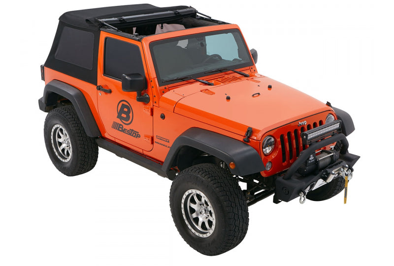Bestop Trektop NX Glide for JK (2 Door); Black Diamond & Black Twill