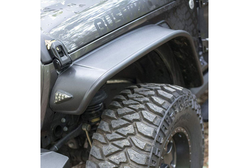 Bushwacker Flat Style Fender Flares in Matte Black; Wrangler JL & JLU