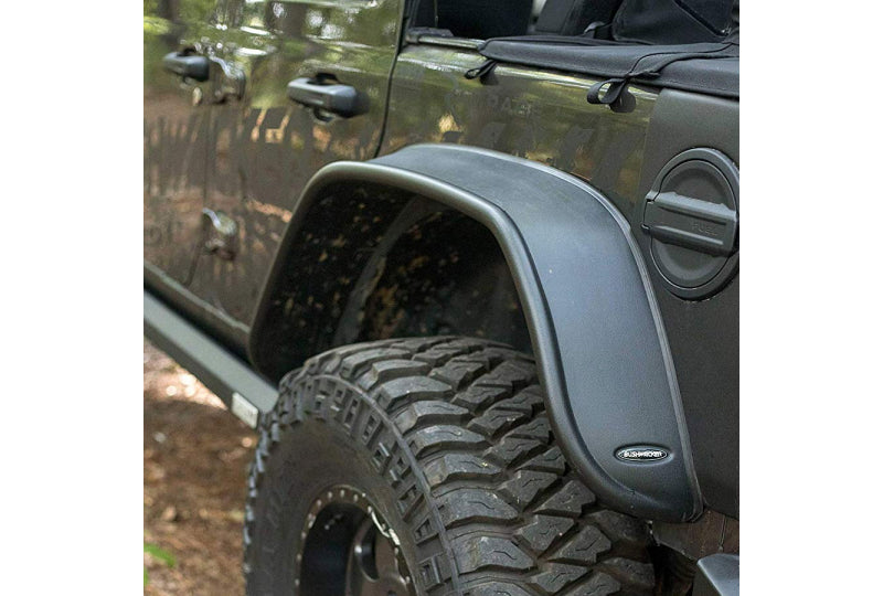 Bushwacker Flat Style Fender Flares in Matte Black; Wrangler JL & JLU